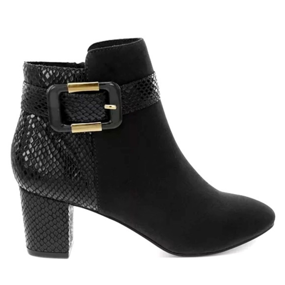 NWT Karen Scott Ivyy Block Heel Black Boots Size 10 W NEW WITH TAGS